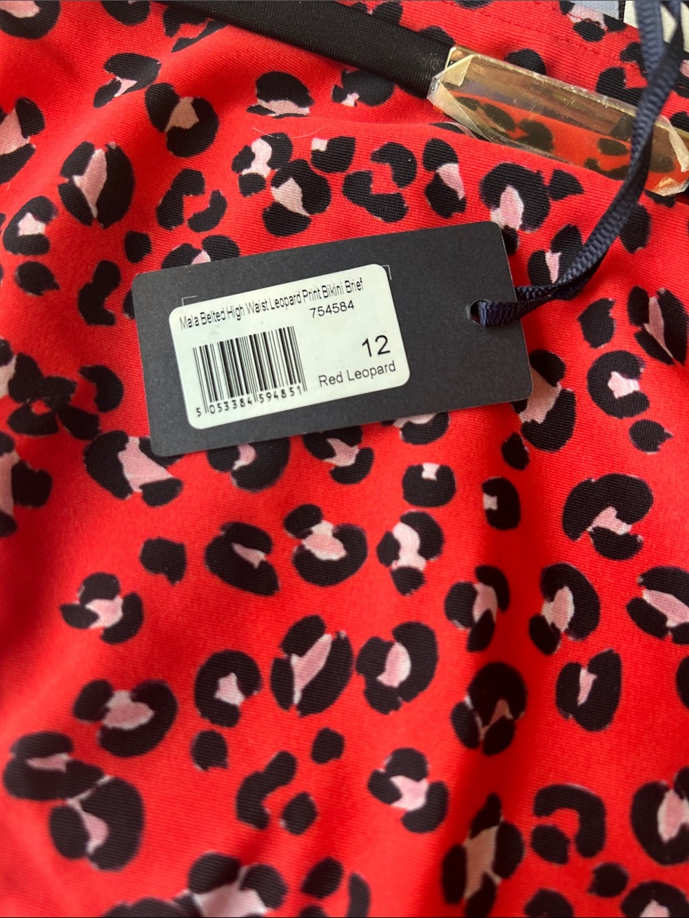 NWT Figleaves Red Leopard Print Bikini Bottom (12) - Picture 5 of 6